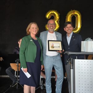 Provost Troyer, Rector Keßler, and Associate Provost for International Programs Joël Gallegos celebrate 30 years of partnership between institutions